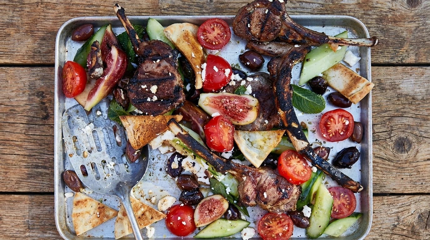 Grillade lammracks med grekisk sallad | Elegant grillmiddag